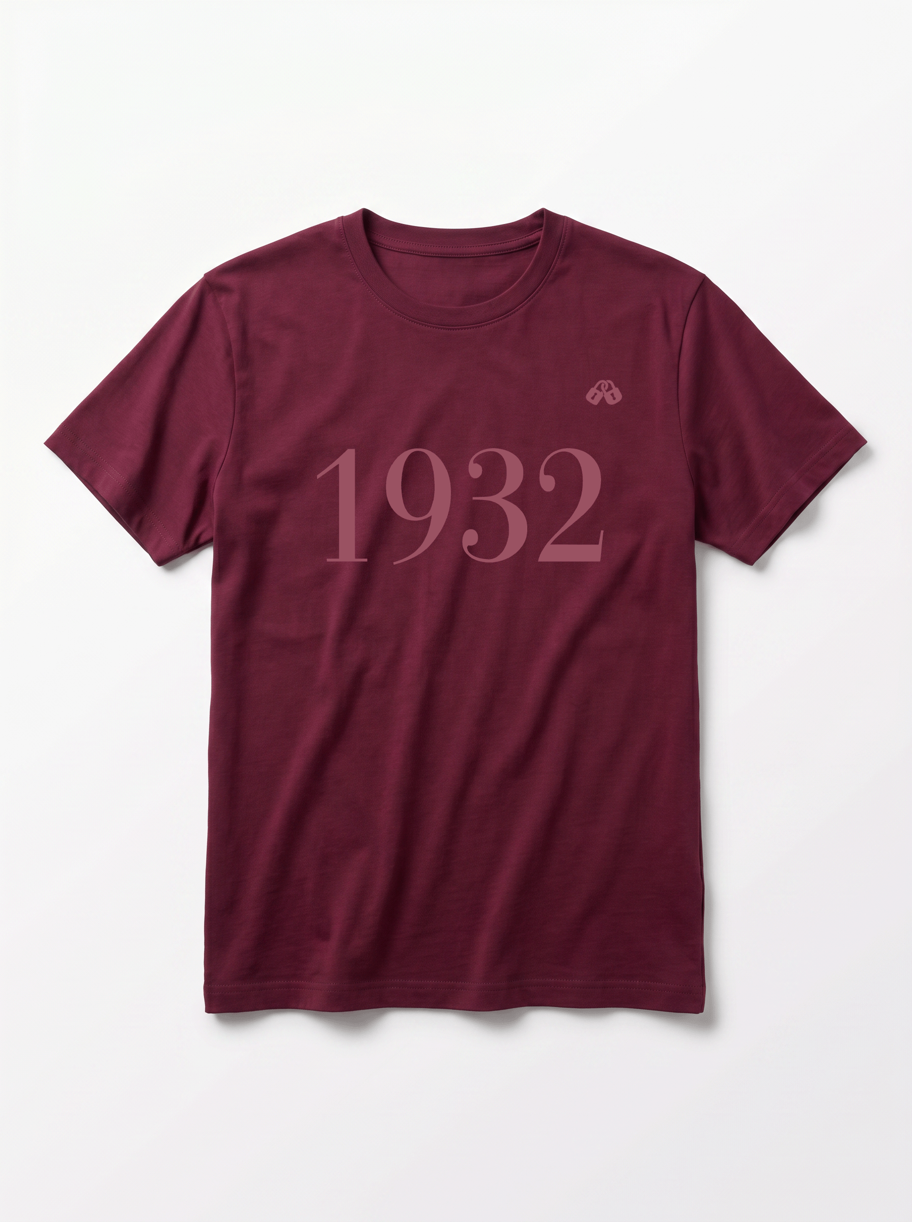 CAMISETA 1932 ROJO CIRUELA FRONTAL