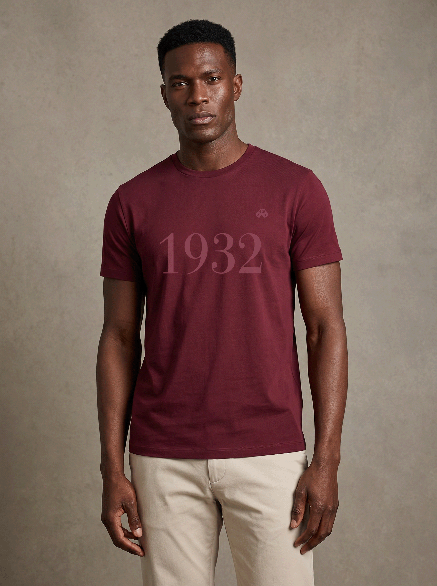 CAMISETA 1932 rojo ciruela modelo