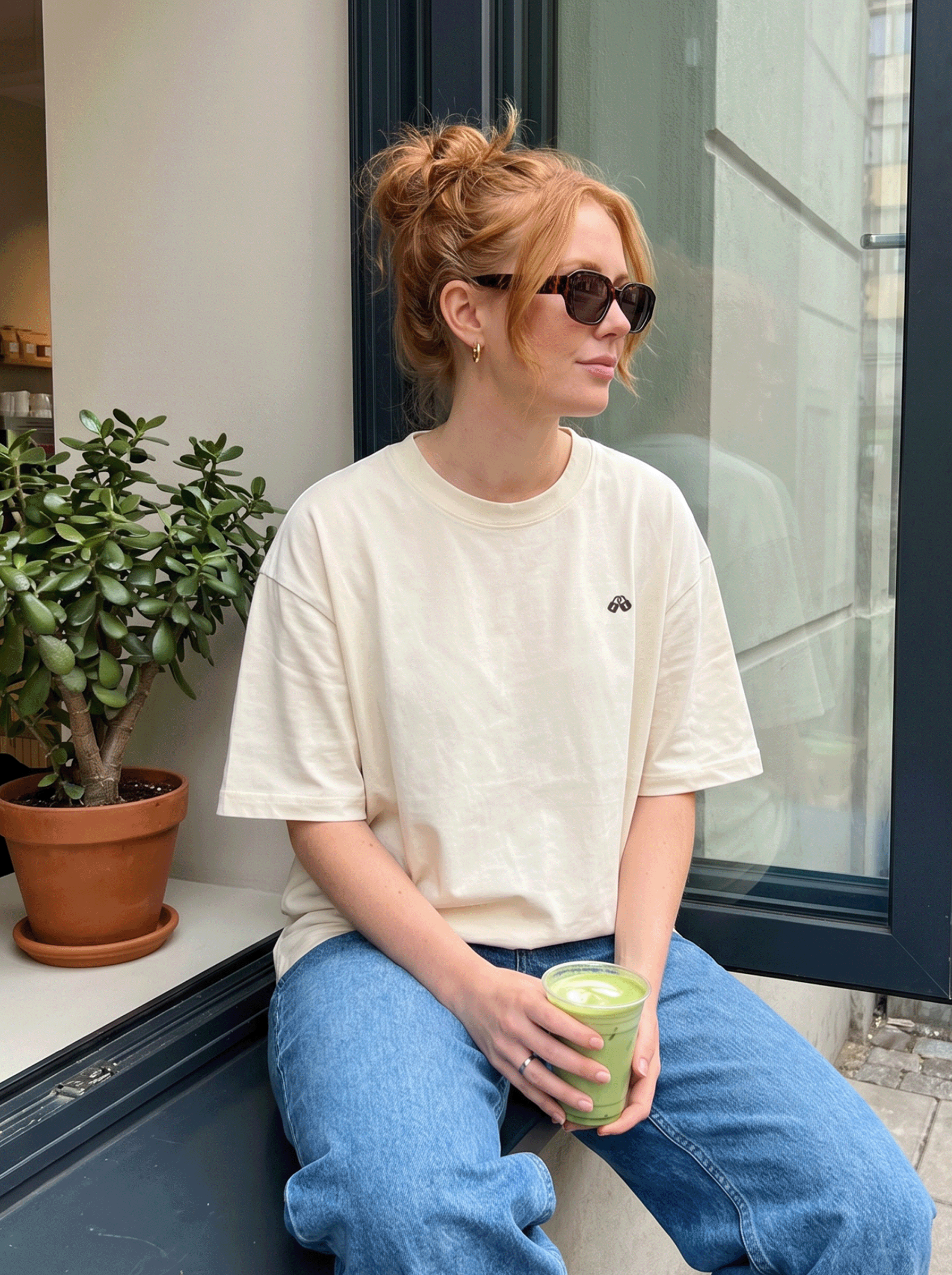 CAMISETA LOCK blanco vintage OVERSIZE