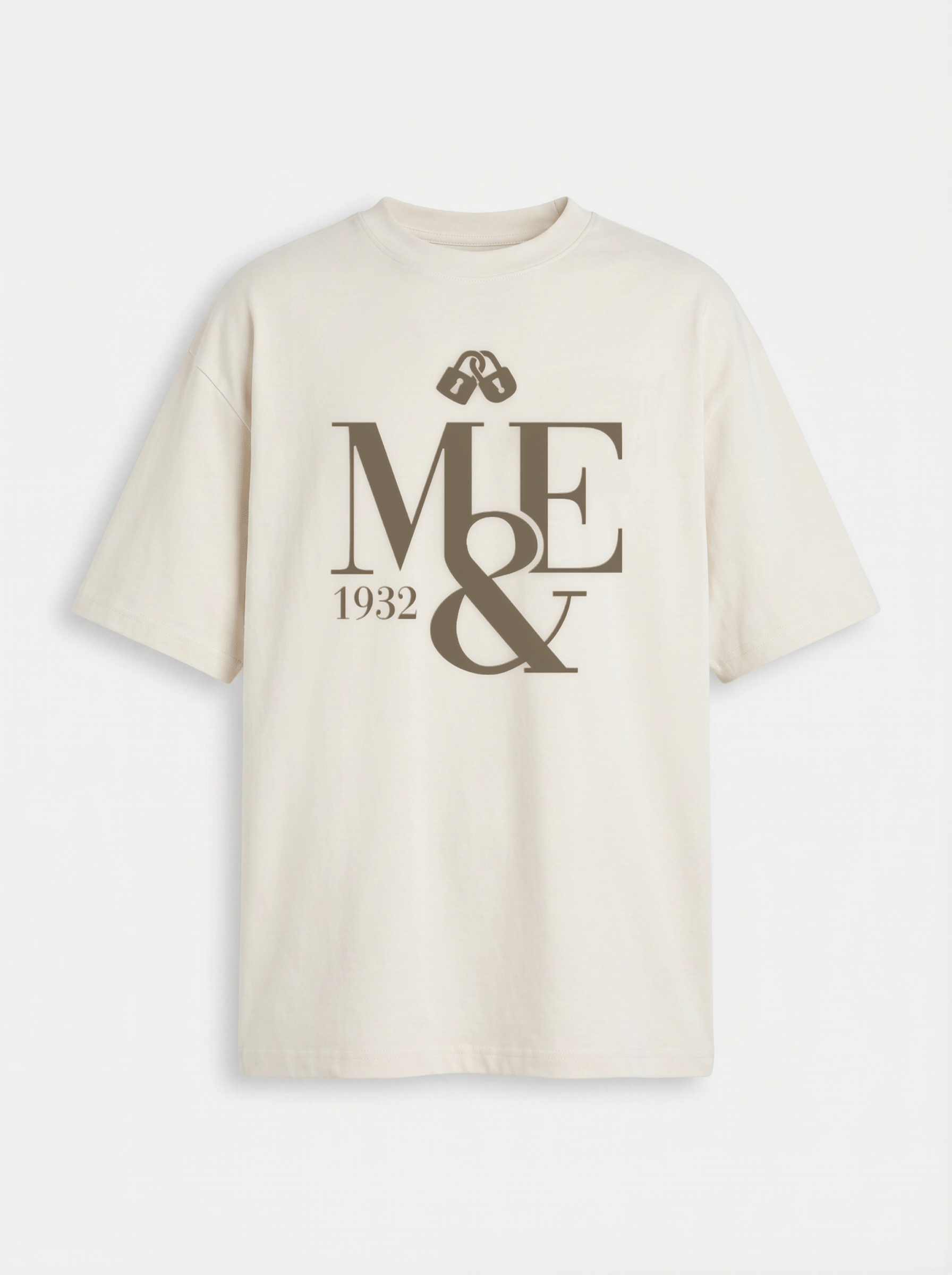 CAMISETA-MYE-FRONTAL-VINILO-BEIGE-LOGO-MARRON