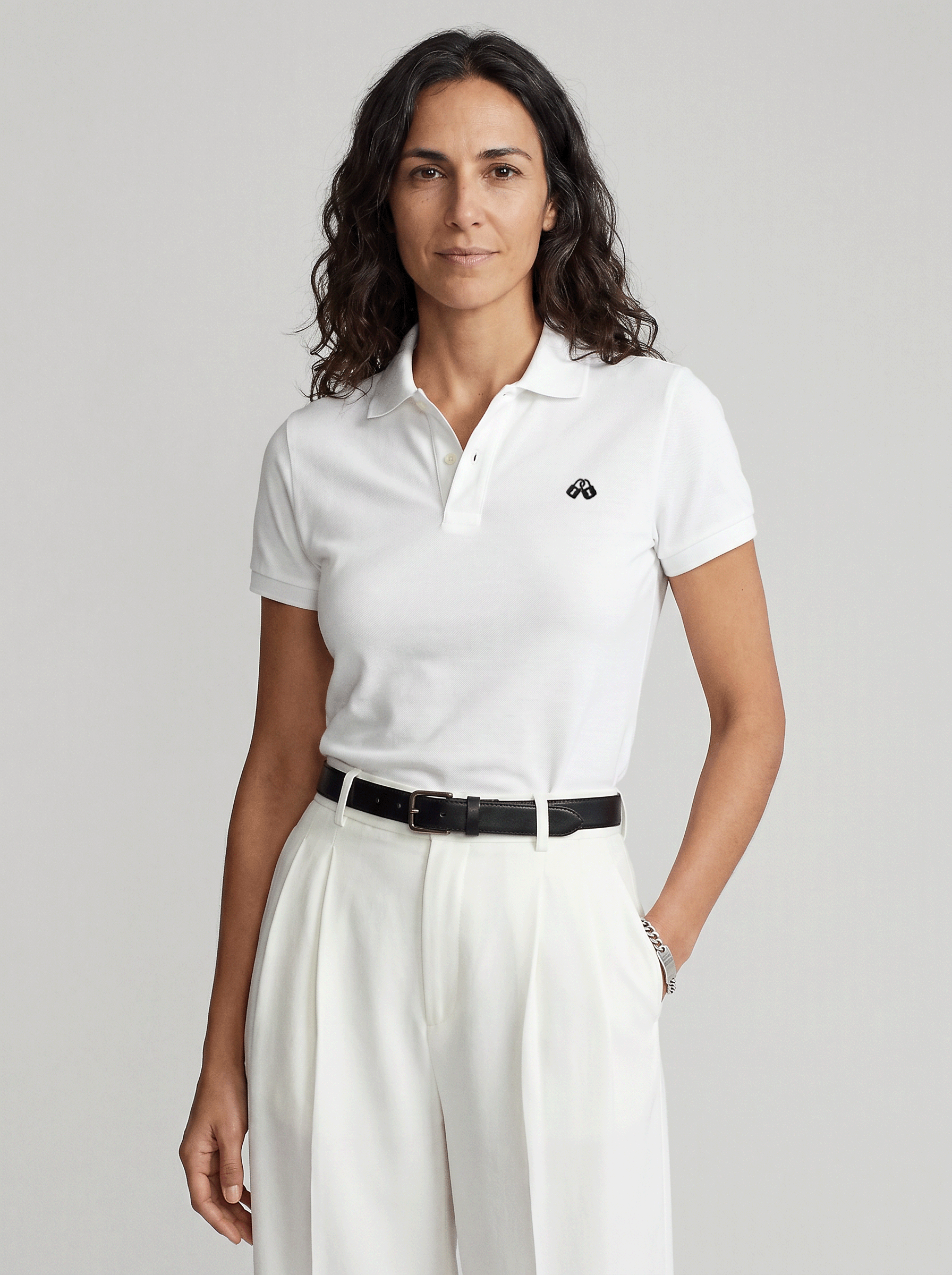 CAMISETA POLO BLANCO MODELO MUJER