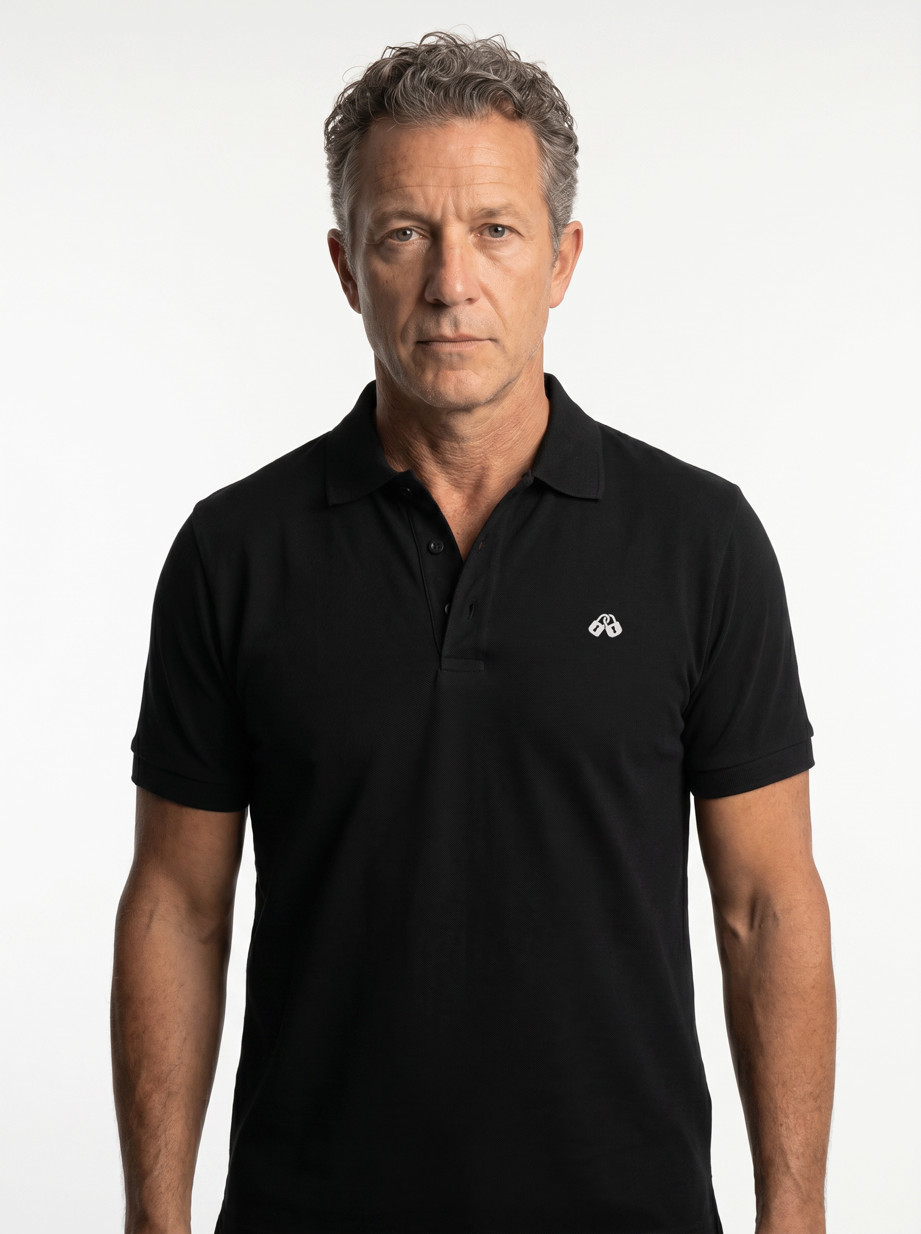 CAMISETA POLO NEGRO MODELO HOMBRE mayor