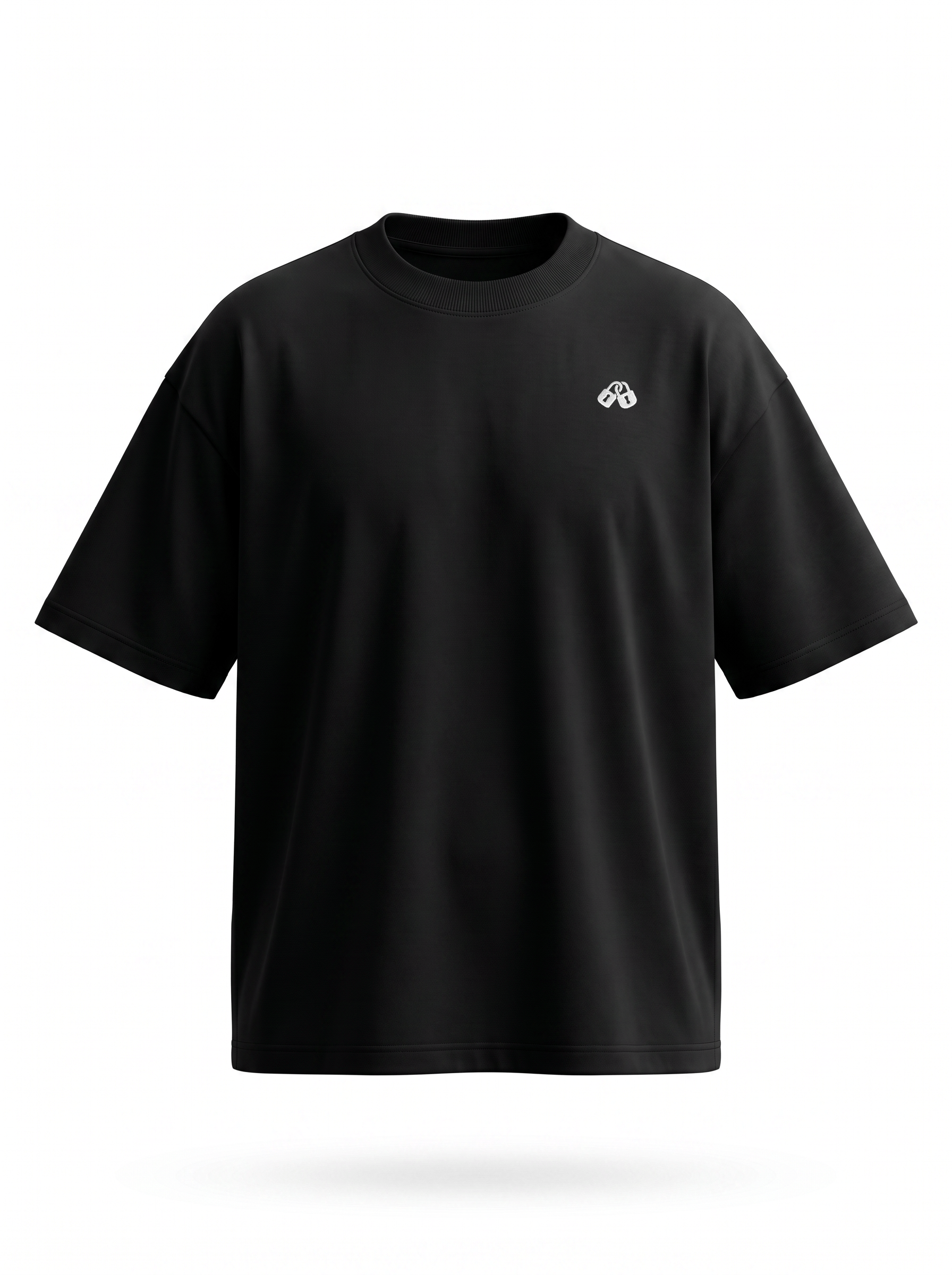 camiseta negra lock frontal