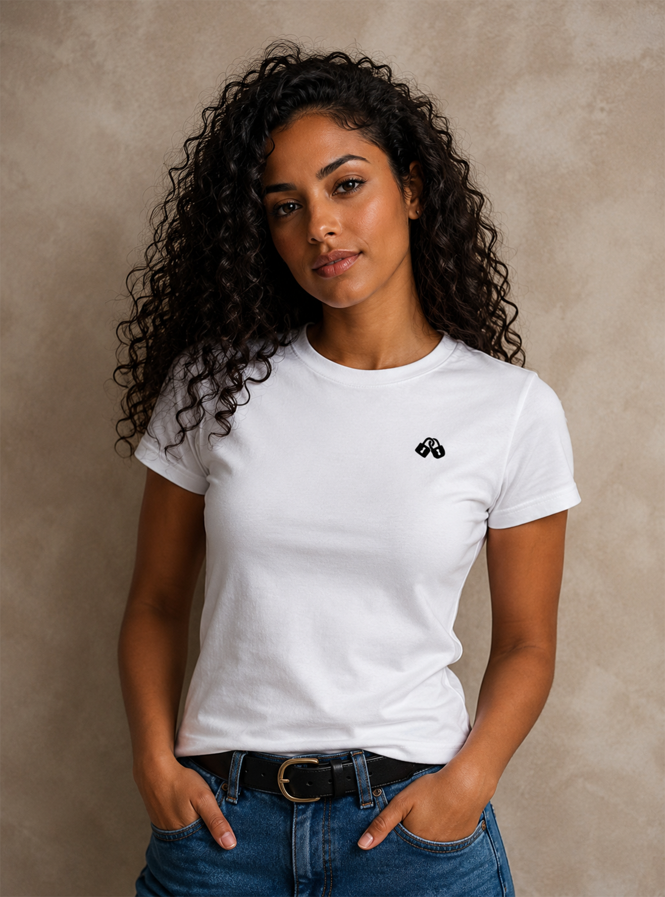 CAMISETA DE MANGA CORTA CLASSIC SURF M BLANCA DETALLE NEGRO CANDADO *VINILO*