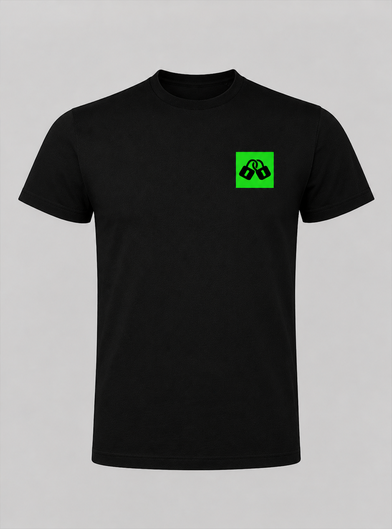 CAMISETA DE MANGA CORTA CLASSIC SURF H NEGRA DETALLE VERDE - Imagen 4